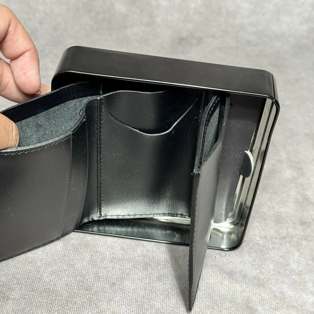 New Mens Carhartt Genuine Leather Wallet Trifold - Black